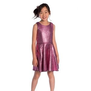 Zoe Metallic Keyhole-Back Dress